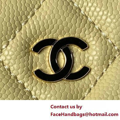 Chanel Grained Calfskin  &  Gold-Tone Metal Clutch with Chain Bag AP4000 Yellow 2025